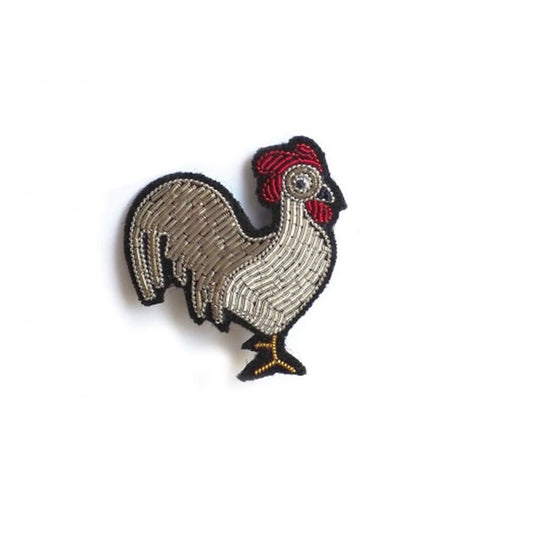 Broche Coq argenté de MACON & LESQUOY 4,1 x 3,7 cm