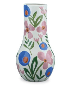Vase fleuri rose et bleu totalement pop