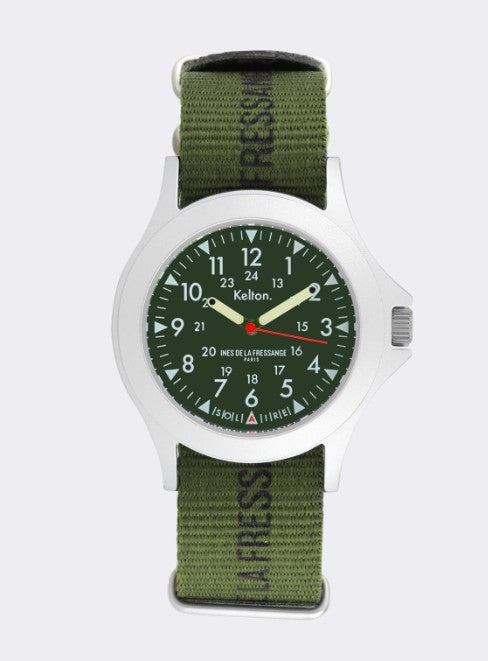 Montre Solaire Field de Inès de la Fressange et KELTON coloris Kaki