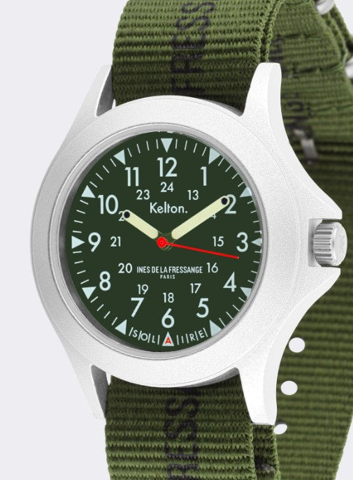 Montre Solaire Field de Inès de la Fressange et KELTON coloris Kaki