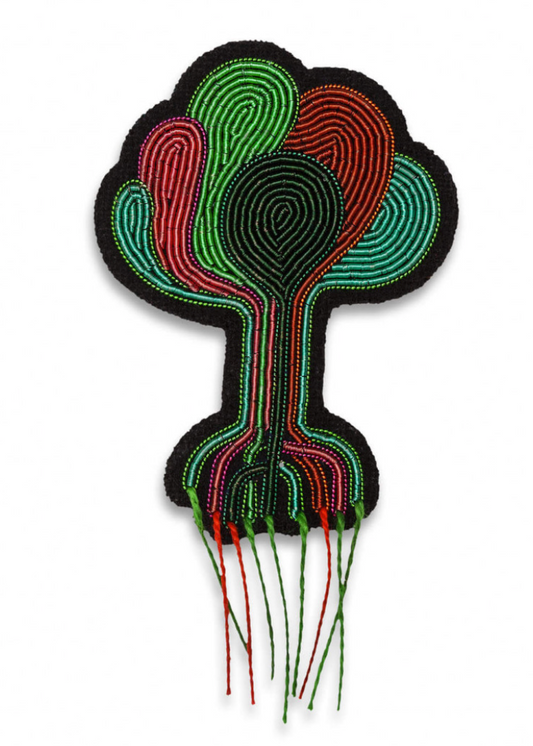 Broche Arbre de Vie vert et rouge de MACON & LESQUOY 4,7 x 5,6 cm