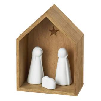 Crèche en porcelaine avec la sainte famille Petite taille