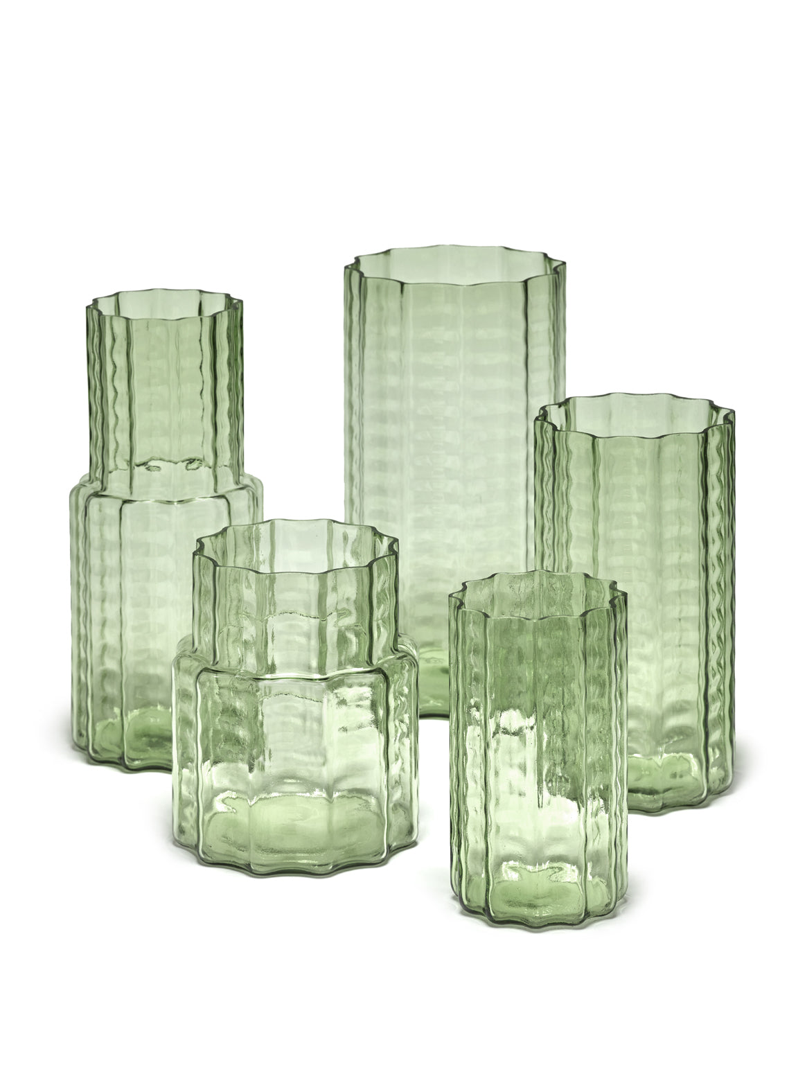 Vase en verre vert Collection "Wave" de Ruben Deriemaeker pour Serax Taille L