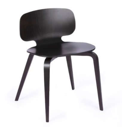Chaise design en bois de hêtre coloris noir 100 % Française H10 avec dossier bas