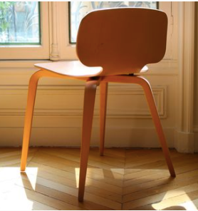 Chaise design en bois de hêtre naturel 100 % Française H10 avec dossier bas