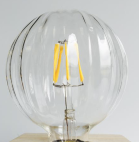 Ampoule LED décorative design "striée" ronde